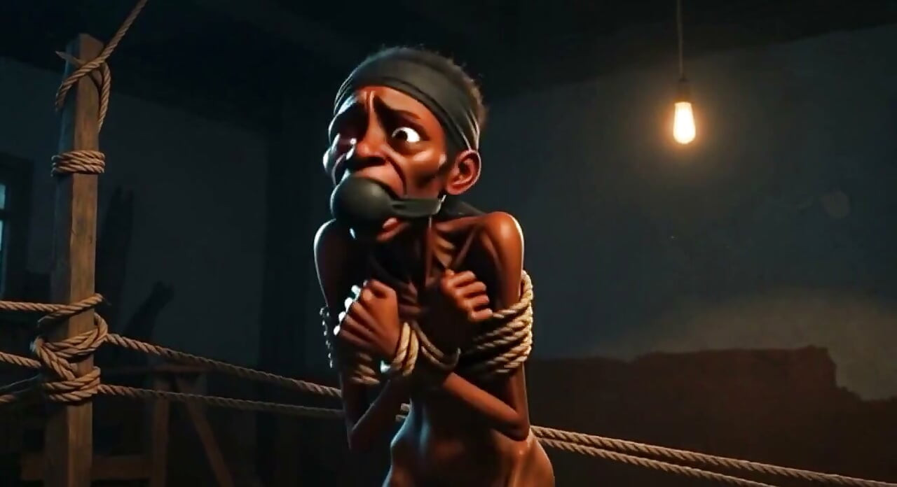 Frail African Girl Bound - Desperate & Craving Cock Deep Inside