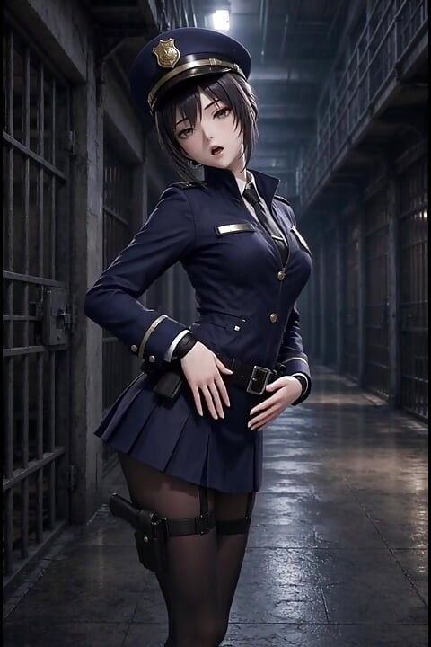 3d Anime Police Cosplay in Prison