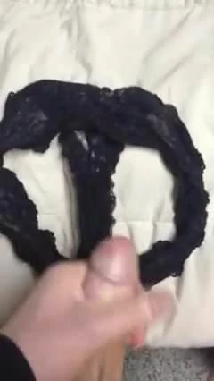 Cumshot into panties