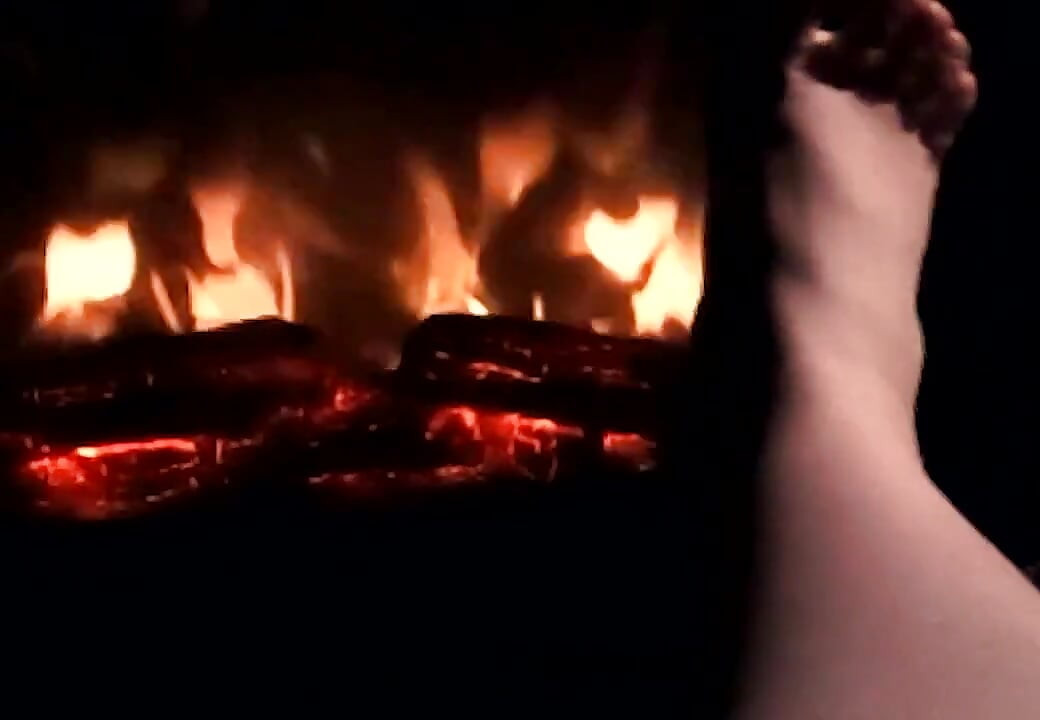 Warming My Feet on the Fire so They Get Warm and Sweaty for Your Cock and Balls