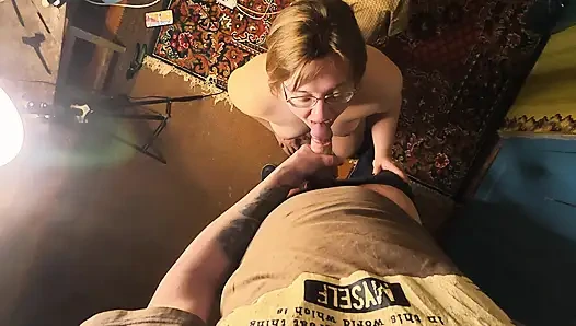 He came all over my face and chest