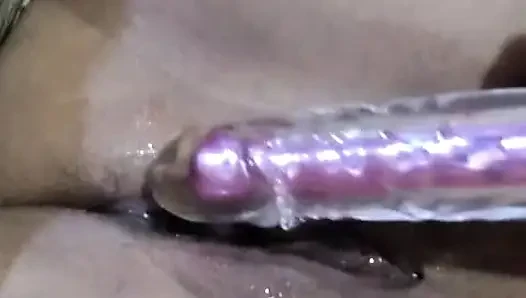 Mexican wife showing off and masturbating with a dildo for the first time (full video)