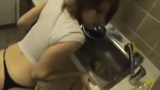 Quick fuck in the kitchen