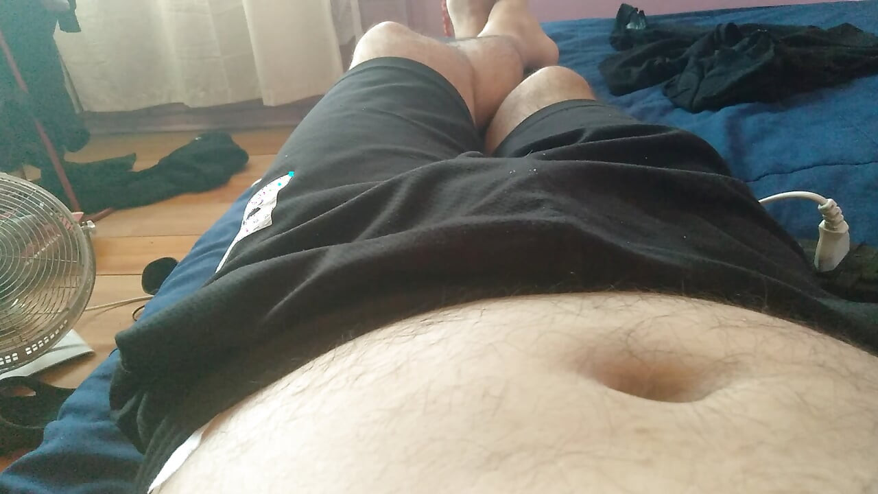 Latino gay man bares his big dick