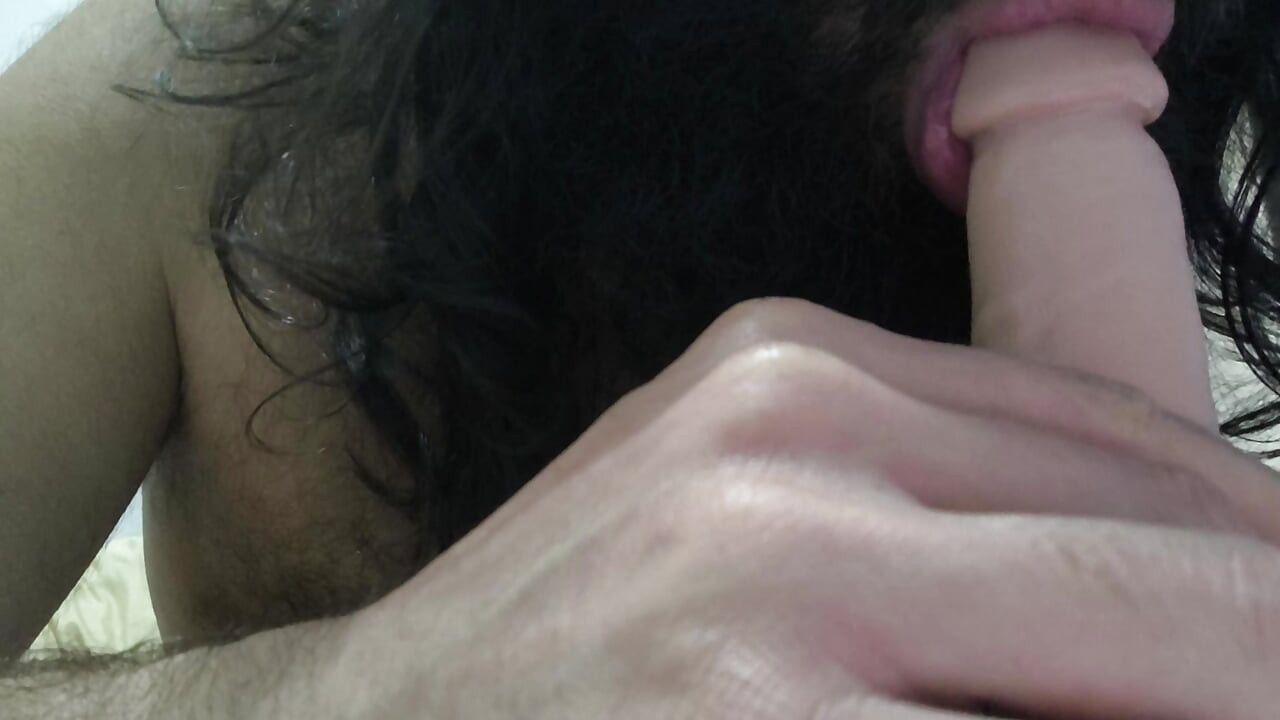 Hairy blowjob with loud moaning, hard cock, anal masturbation (Use Earphone)