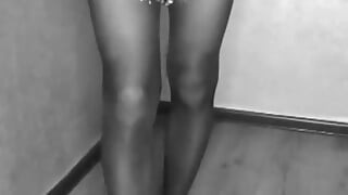 Lady Walk in Glossy Dress