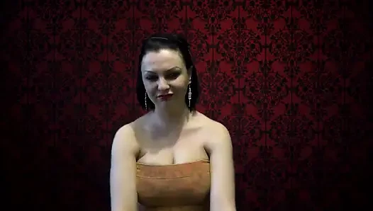 Dirty talking brunette milf in JOI action