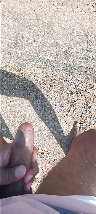 Water and open air feeling awesome for mastarbaring