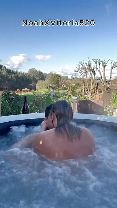 Outdoor Sex with a Hot Blonde MILF in a Hot Tub - Jacuzzi