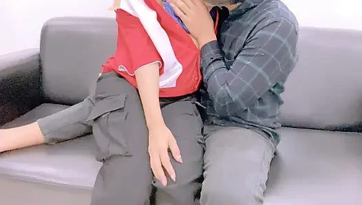 Ajak cewek berseragam kerja di SPBU ke villa , ceweknya penurut