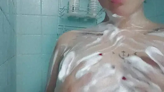 Taking a bath