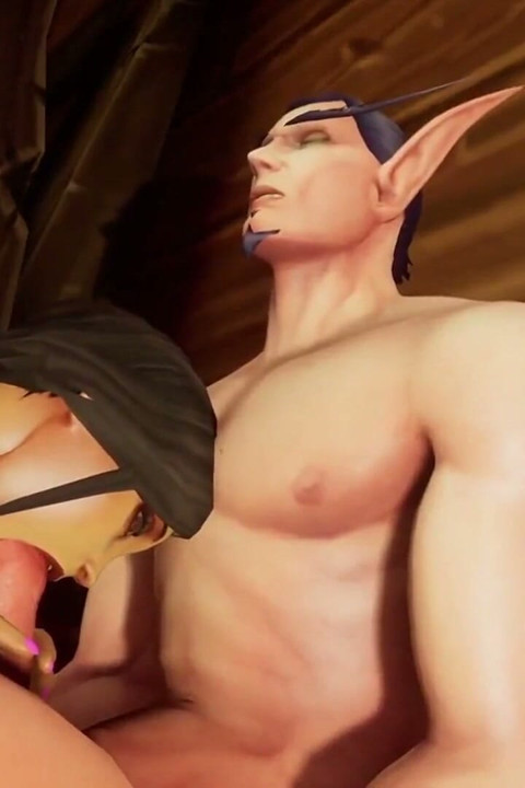 Pirate girl face sitting on her elf mate : 3D Warcraft parody