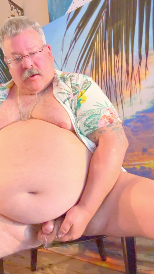 FAT OLD MAN GRANPA HAS BULL BALLS AND CUM