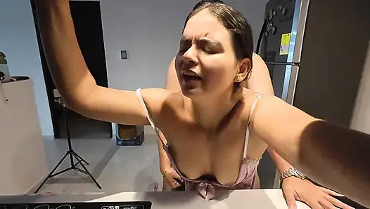 Big ass stepmom gets fucked by her stepson without being seen - cuckold husband