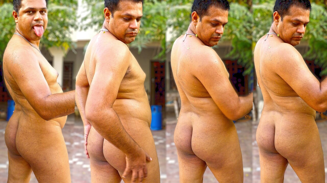Sexy Fat Desi Nude Boy Outdoor Feeling So Horny and Naughty Showing Big ASS
