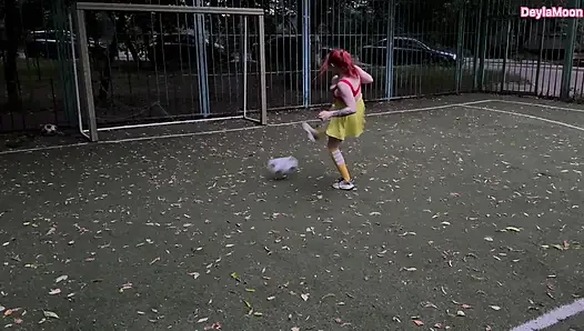 A female soccer player sucked me off in a public place and I came inside her pussy.