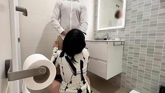 I tell the restaurant waiter that I'll wait for him in the bathroom to fuck him and give him a blowjob until he finishes cumming