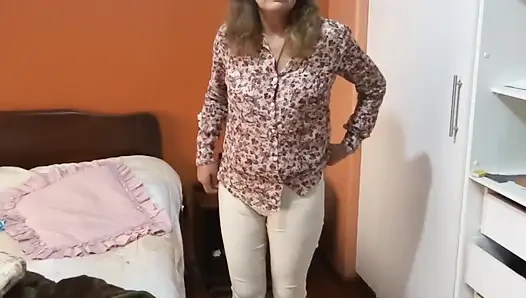 I Please My Friend and Invite Her Stepson to Watch Me and Jerk off