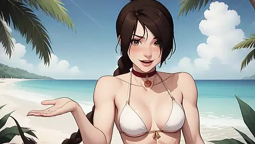 Tai Lee Has Sex with Avatar on the Beach