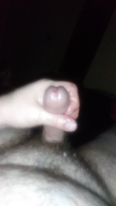 Stroking my fat cock