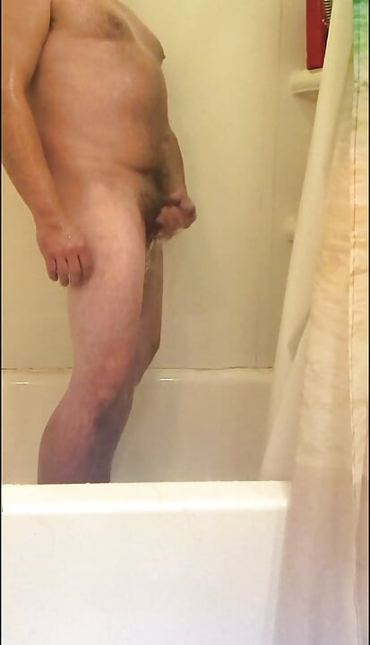 Jerking off in shower