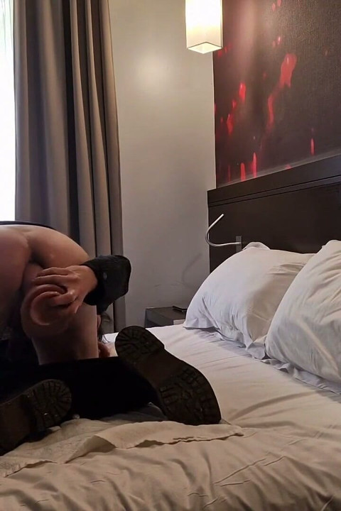 Black Tight Jeans, Masturbation and Dildo Play on a Bed