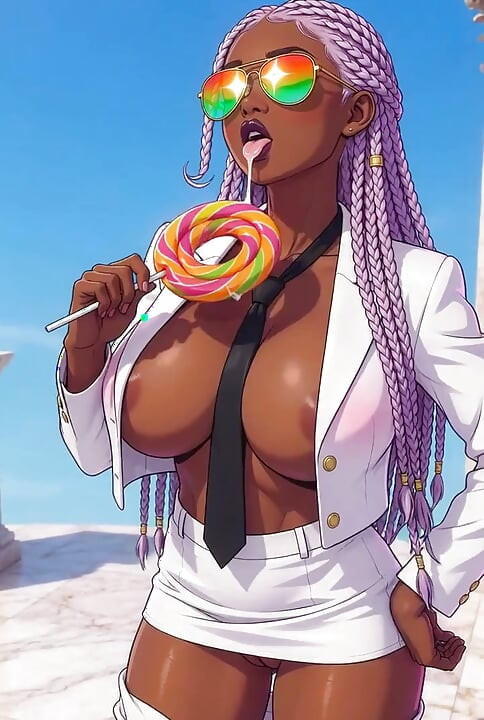 Big Breast Executive Ebony Babe with a Tight Black Ass Bald Pussy