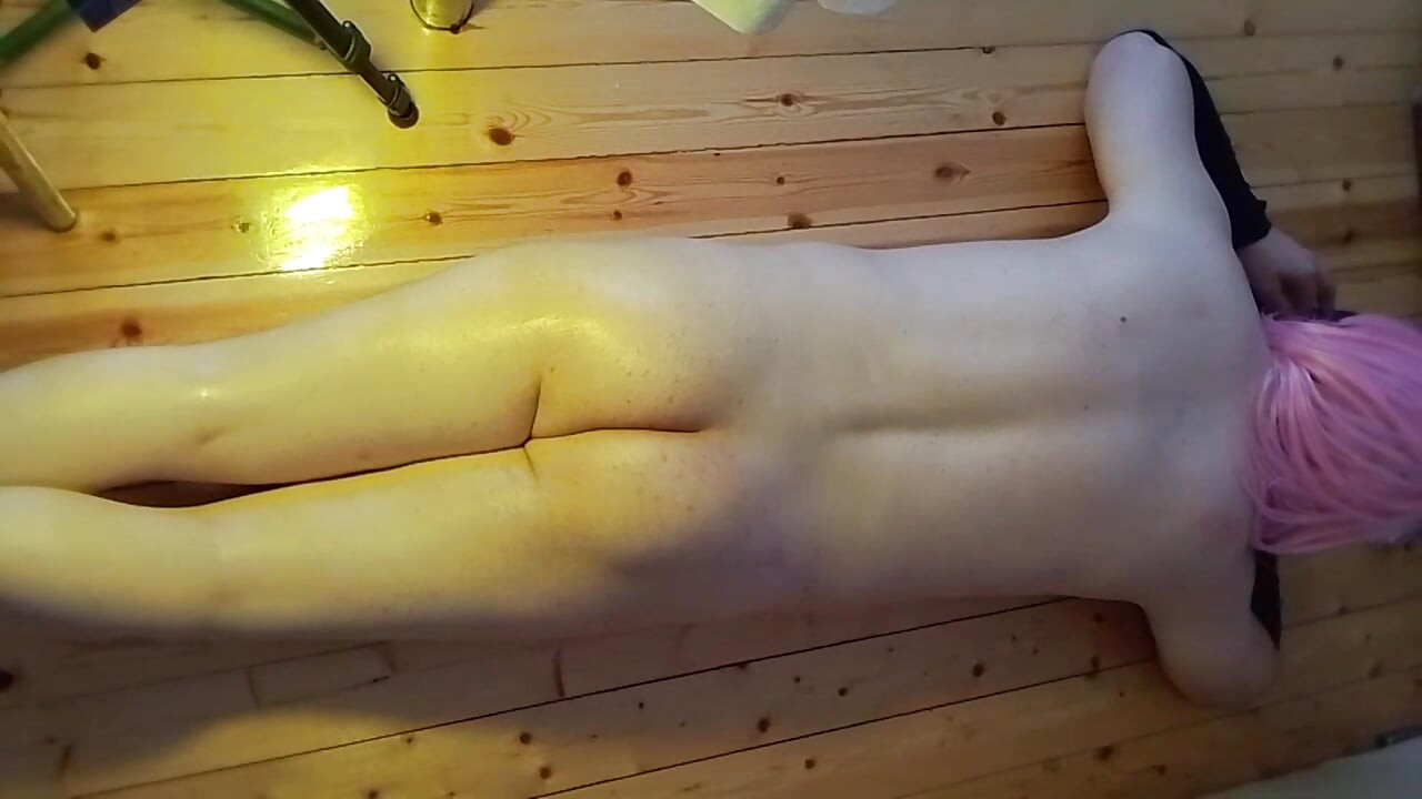 Lovely shemale adjusting stockings with gentle soft touch