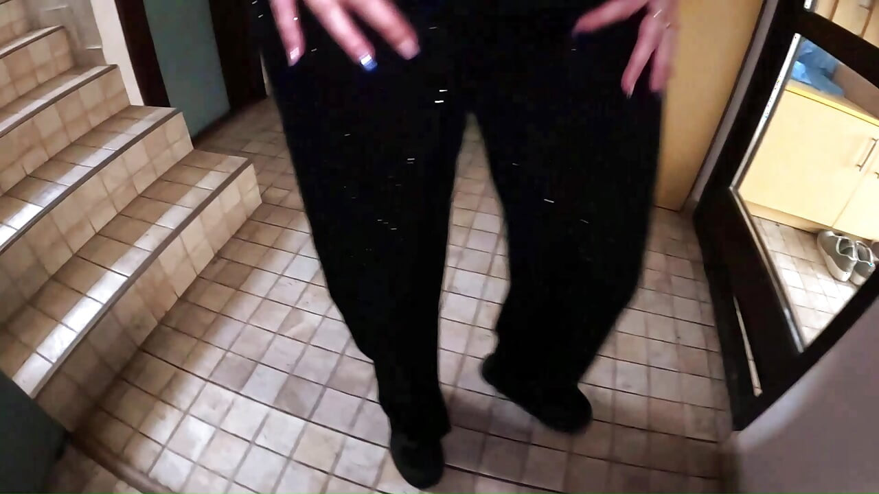 Shiny Downjacket Stairway Fuck. Deepthroat, Hard Doggy and Cum on My Jacket