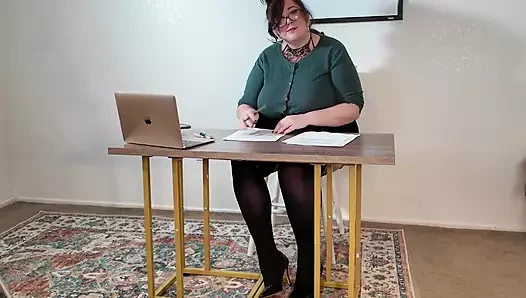 Beg porn video – JOI & Cum Countdown BBW Teacher Punishes Snooping Student