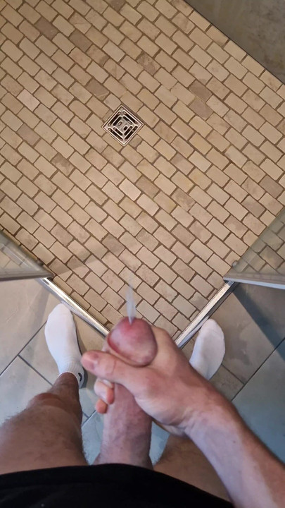 Cum fountain in the shower
