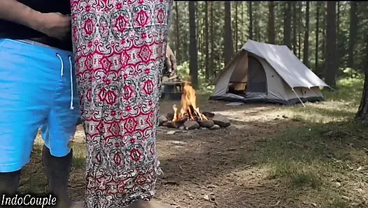 real Husband and wife went for camping to Forest.sex in Forest with blasting sounds