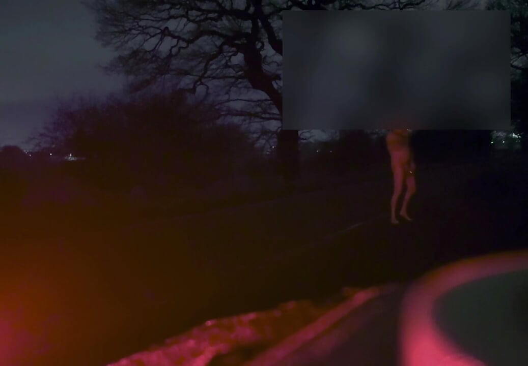 裸で道中でピクピクしている