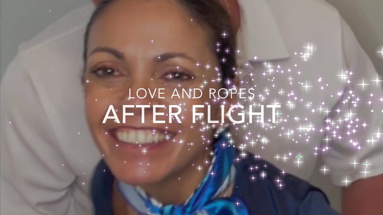 Flight Attendant Fucks Passenger After Flight and Begs to Be Filled with Cum
