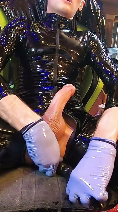 whore fucks ass with a leather latex fetish