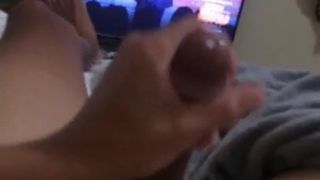 huge cumshot after long edge by sexy mixed