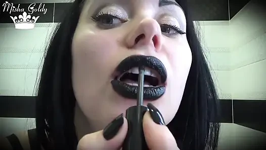 Glossy black lips