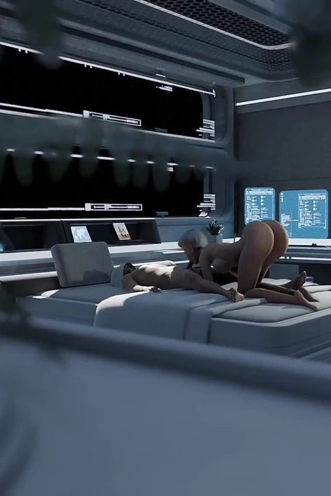 Nexus-3: dalam Orbit Saya. Awek blonde seksi berkongkek terbaik di stesen angkasa