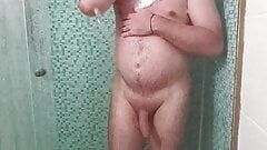 Showing off in the shower for my stepdad, I think he must have really enjoyed it.
