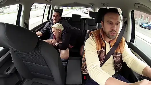 Sexy chubby blonde picked up and anally fucked outdoor