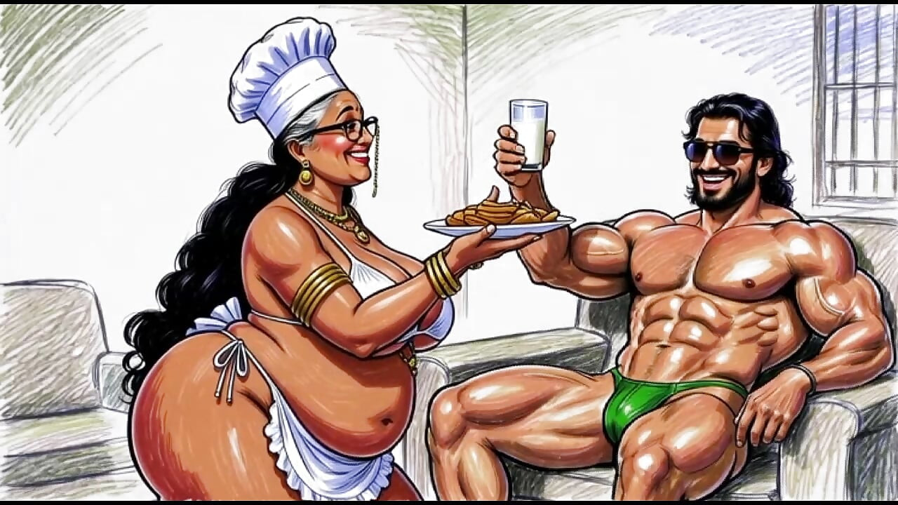Minha nova empregada me alimentando e me divertindo