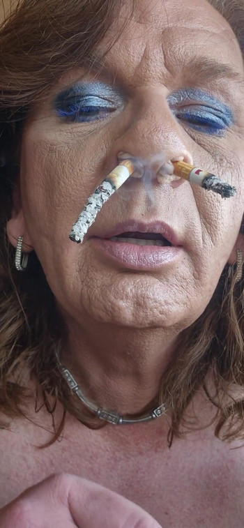 Memorable moment from "Smoking 5 cigarettes at once"