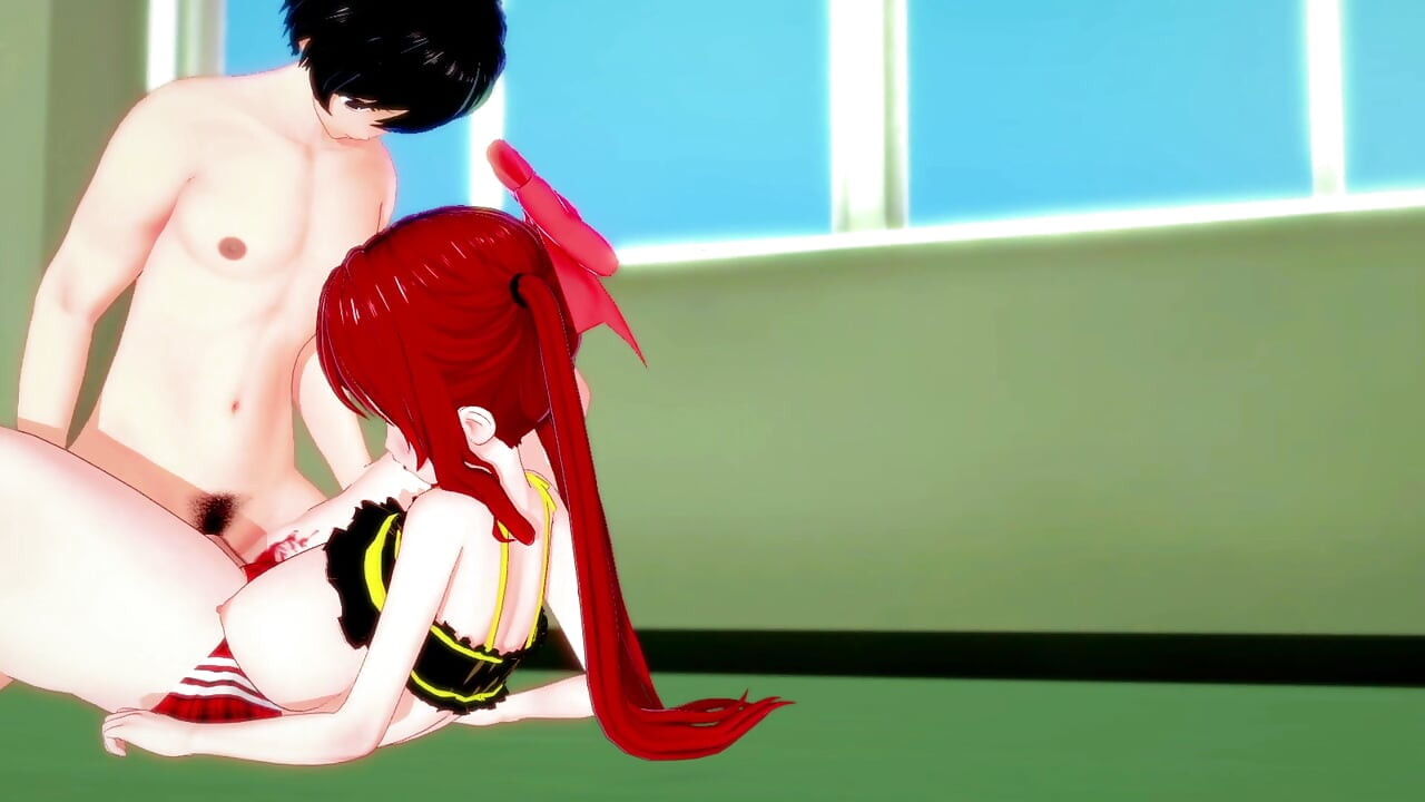 Mengongkek teman wanitanya yang berambut merah manis semasa mendengar rakaman manisnya - hentai