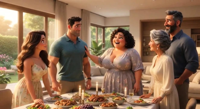 Steamy Weekend Surprise with Alluring Mature Aunt and Fiancee Loving Approval (AI generated)