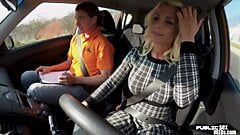 Busty milf publicly riding driving instructor