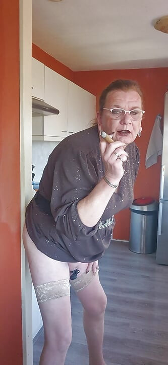 Enjoying a cigar while enjoying my dildo