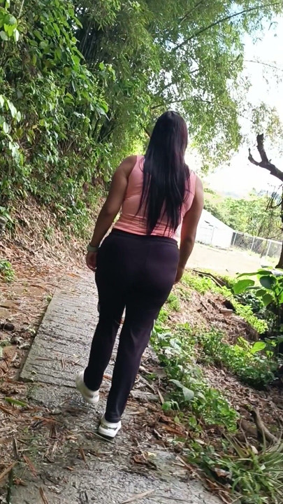 Big ass latina girl walking nude outdoors | Clip 1