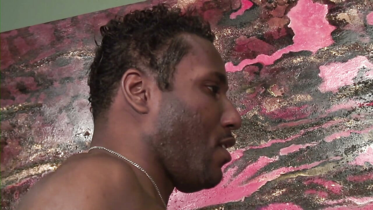 Skinny old dude sucks a big black cock
