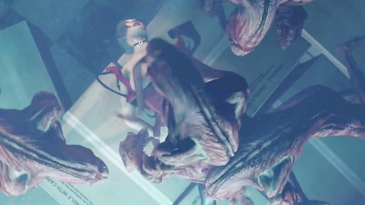 モンスターが彼氏の目の前で女の子を犯した