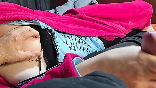 Cute girl sucking morning wood until my cock explodes